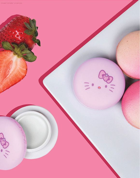 Close-up of creamy white lip balm texture