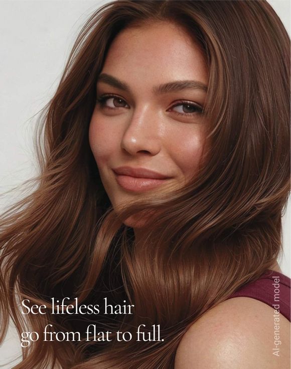 Model with voluminous hair - See lifeless hair go from flat to full