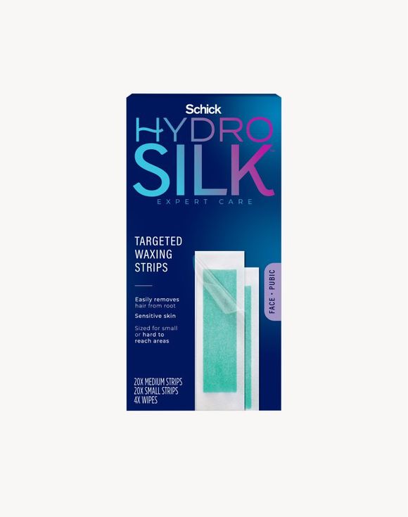 Schick Hydro Silk Targeted Waxing Strips box front