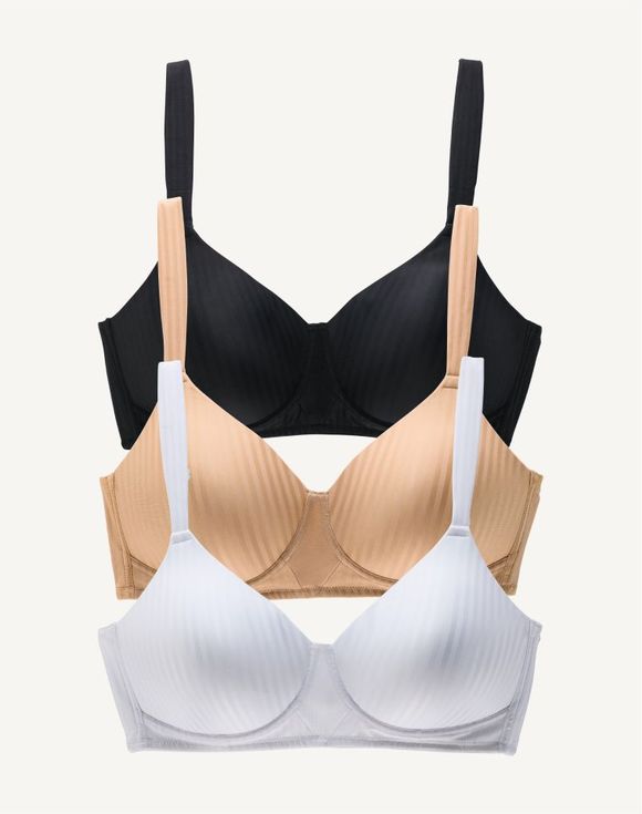Playtex Secrets Perfectly Smooth Wireless Bra in White, Nude & Black