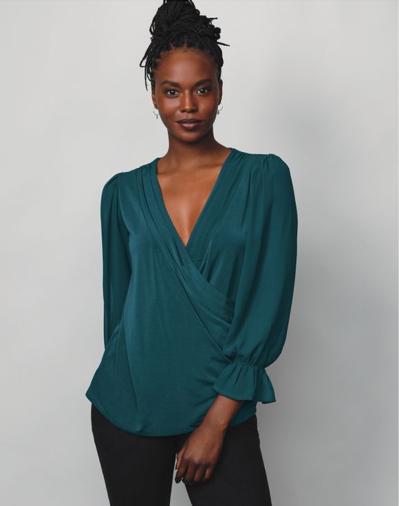 Surplice Wrap Blouse $17.99 FINAL SALE