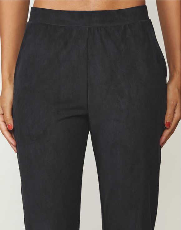 Sueded Pant flat lay in black