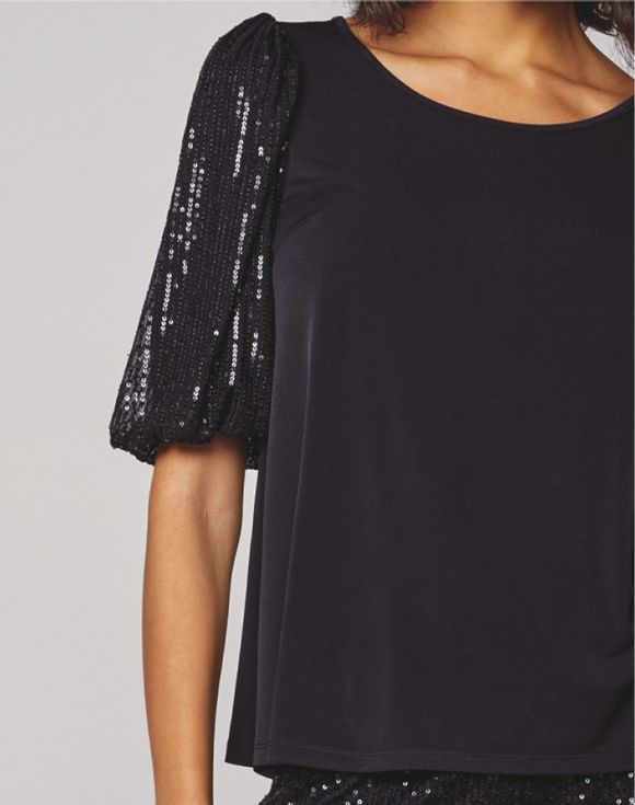 Sequin Sleeve Top