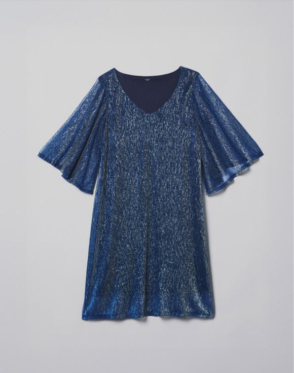 Sheer Holiday Dress on model front view