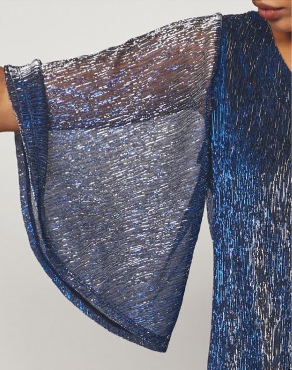 Sheer Holiday Dress sheer sleeve close-up