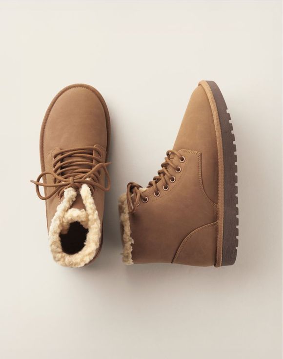 Cozy Lace-Up Bootie pair front view