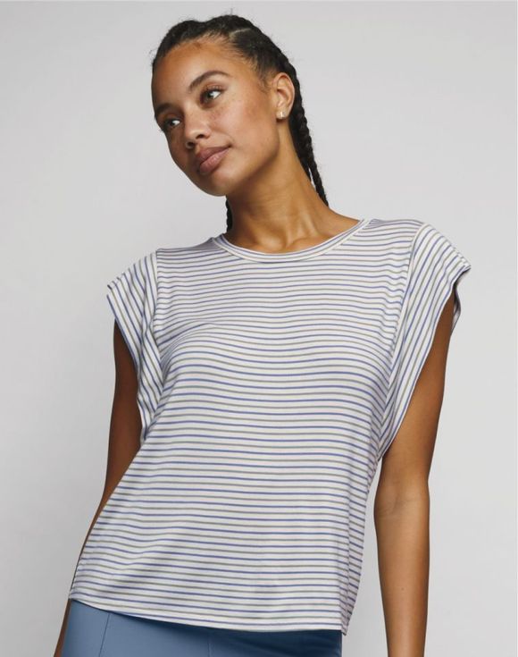 Printed Extended Sleeve Top - model front view