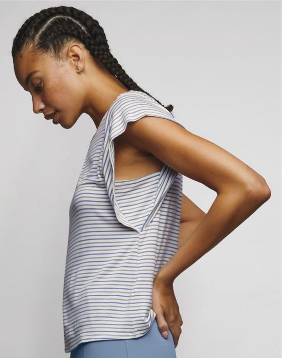 Printed Extended Sleeve Top - flat lay alternate view
