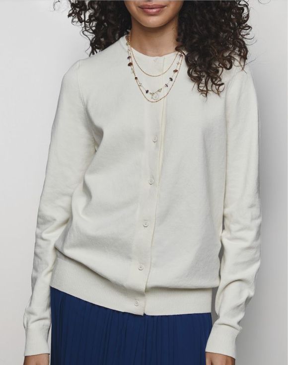Knit Cardigan open collar model view