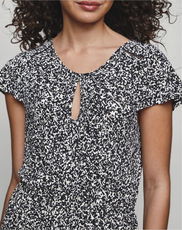 Patterned Dress – flat lay front view on white background showing full silhouette
