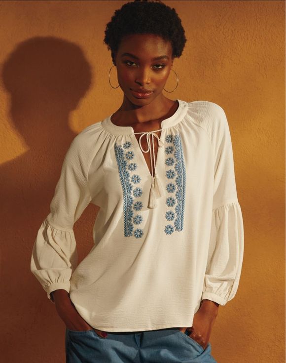 Tassel-Front Blouse $16.99 FINAL SALE