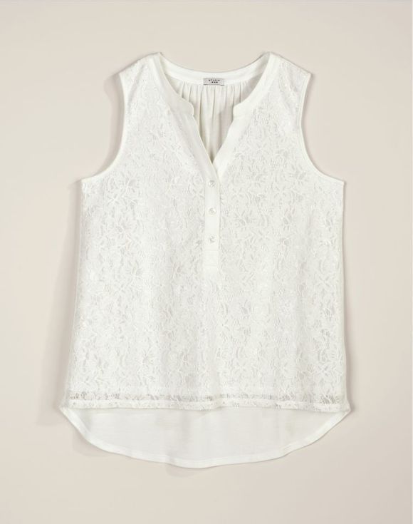 Lace-Front Sleeveless Top $17.99 FINAL SALE