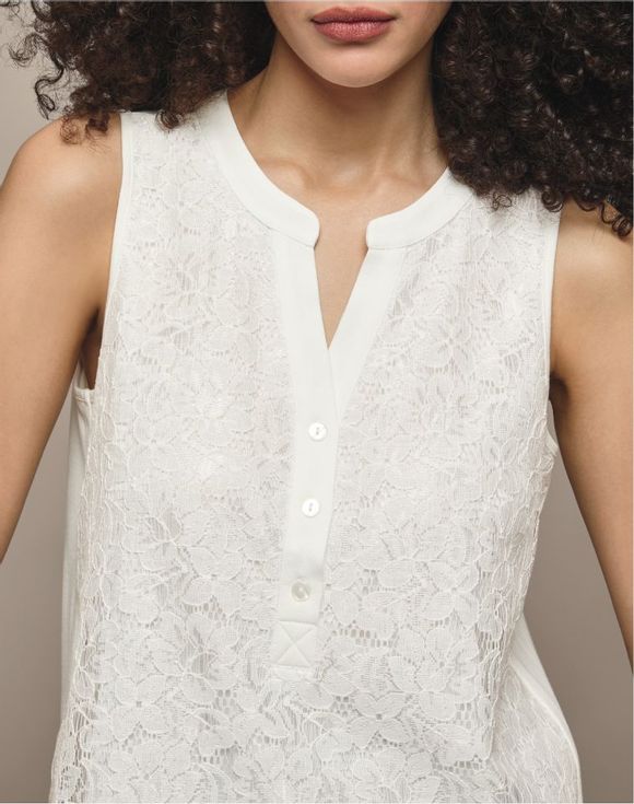 Lace-Front Sleeveless Top $17.99 FINAL SALE
