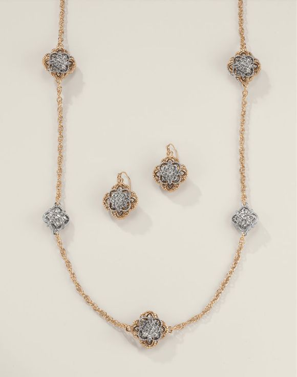 Timeless Grace Station Necklace and Earring Set $12.99 FINAL SALE