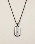 Men's Stainless Steel Jet-Set CZ Dog Tag Necklace