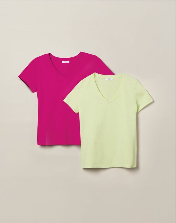 2-Pack V-Neck Tees - both tees flat lay side by side