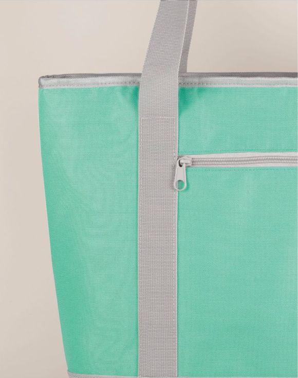 Multi-Use Cooler Bag - close-up of front zip pocket detail