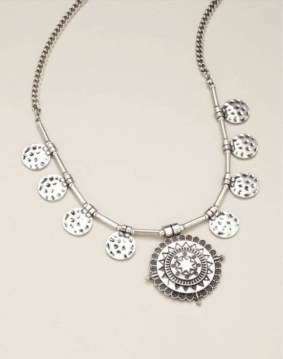 Ancient Allure Metal Medallion Necklace $8.99 FINAL SALE