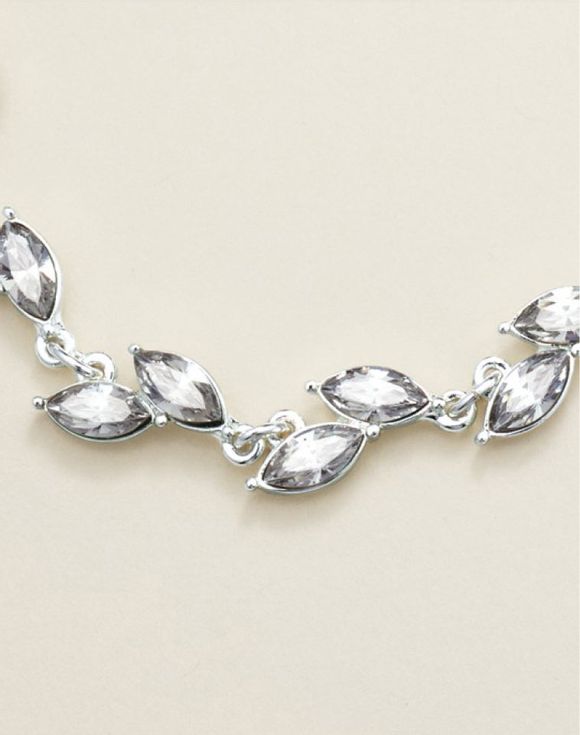 Forever in Bloom Crystal necklace detail - marquise-cut crystals