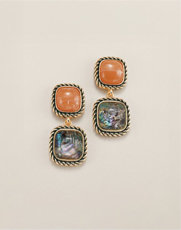 Abalone Gemscape Statement Earrings