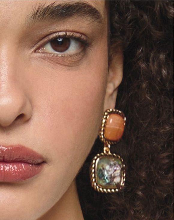 Abalone Gemscape Statement Earrings