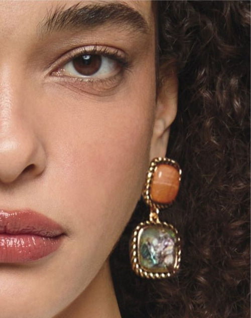 Abalone Gemscape Statement Earrings