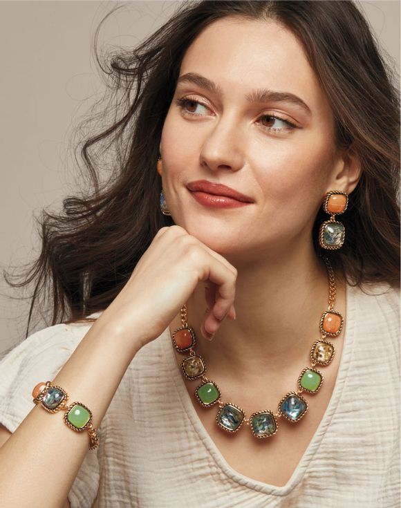 Abalone Gemscape Statement Earrings