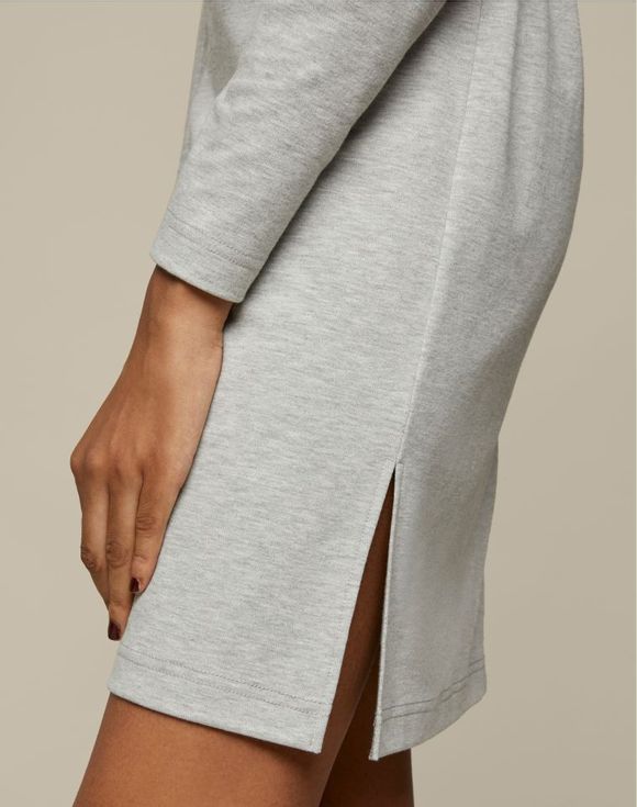 Boat Neck Dress - side detail showing side slit