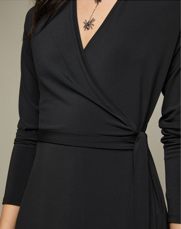 Wrap Dress – flat lay front view on neutral background showing full silhouette