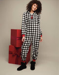 Holiday Onesie on model smiling close-up