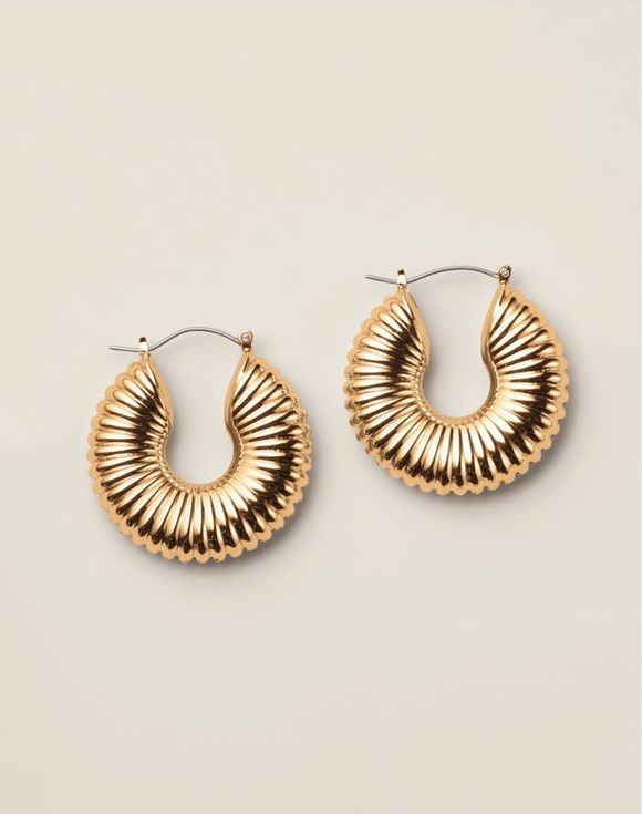 Rippled Flow Hoop Earrings pair product shot
