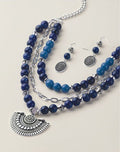 Blue Me Away - Blue Tribal Charm Necklace and Earring Set promo