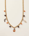 Charmed and Spooked Necklace full view with Halloween charms