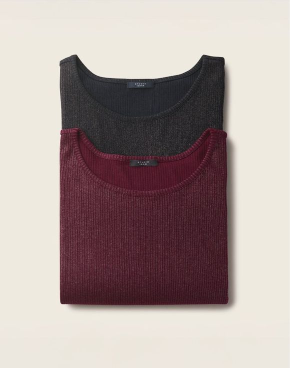 2-Pack Glitter Tops - burgundy top flat lay