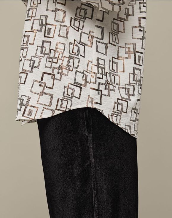 Metallic-Print Blouse $17.99 FINAL SALE