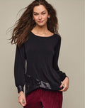 Sequin-Trim Blouse $15.99 FINAL SALE