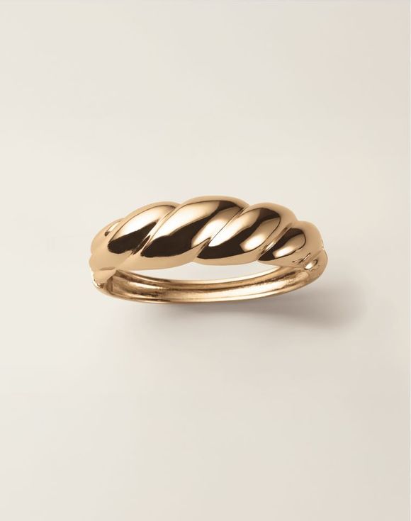Twisted Bold Bangle Bracelet - flat lay