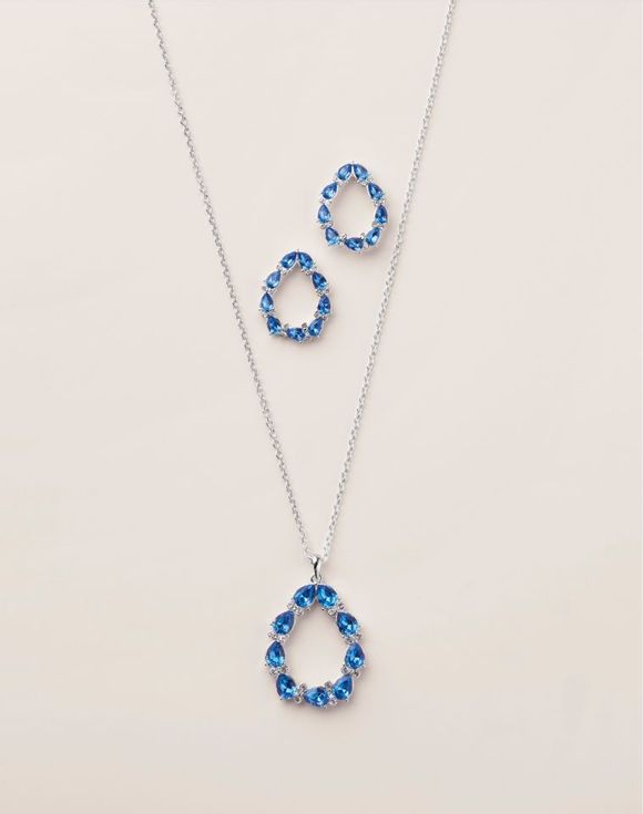 Festive Facets emerald green necklace and earring set
