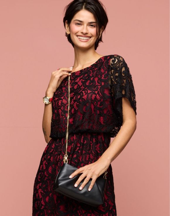 Date Night Bag - product shot showing ruched body and gold chain strap