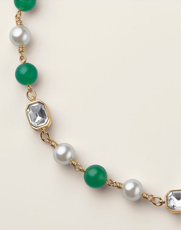 Crystal Evergreen Luxe Necklace - close-up detail
