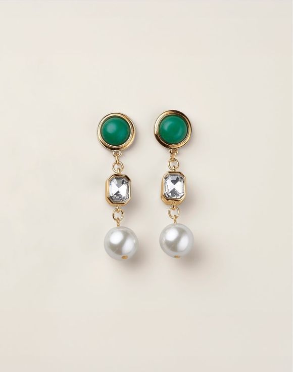 Crystal Evergreen Luxe Earrings - pair view
