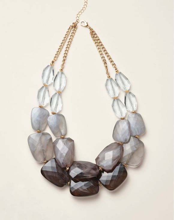 Smoke and Mirrors Necklace full view on gold-tone chain