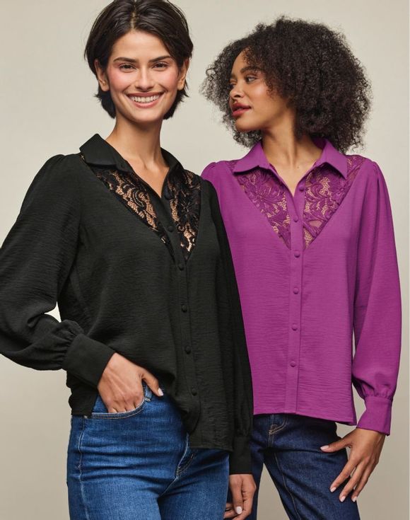 Lace-Trim Blouse $18.99 FINAL SALE