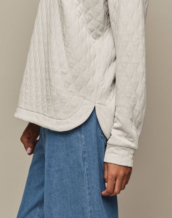 Quilted V-Neck Top flat lay product shot