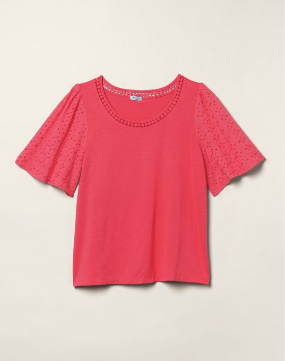 Embroidered Sleeve Top $19.99 FINAL SALE