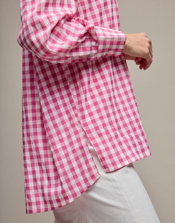 Gingham Button-Down Top