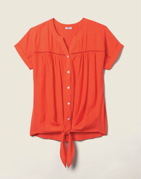 Tie-Front Short-Sleeve Top $19.99 FINAL SALE