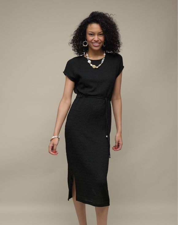 Textured Drawstring Dress