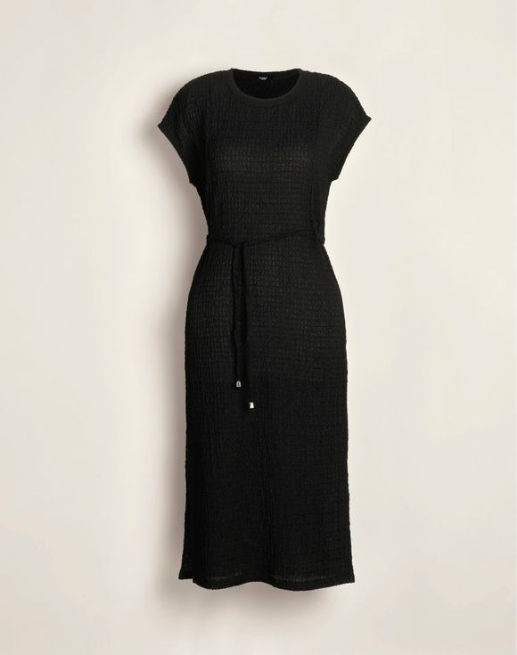 Textured Drawstring Dress