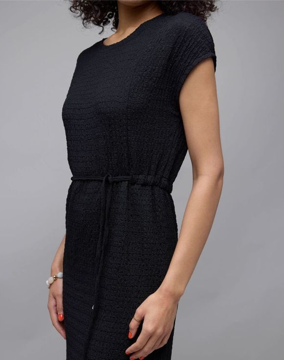 Textured Drawstring Dress